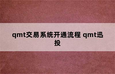 qmt交易系统开通流程 qmt迅投